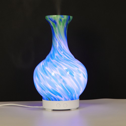 2C - Aroma Atomiser - Glass Vase Blue and Green UK Plug
13x24 (cm)