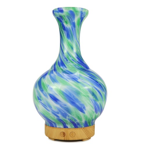 2C - Aroma Atomiser - Glass Vase Blue and Green UK Plug
13x24 (cm)