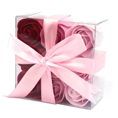 205 - Set of 9 Soap Flowers - Pink Roses