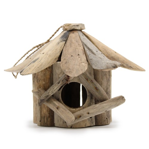 335 - Driftwood Birdbox - Mini Size: H: 11 cm, W: 15 cm
Recycled Driftwood - Albecia falcatria, Samanea Sa... 