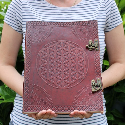 401 - Huge Flower of Life Leather Book 10x13 (200 pages)
33x25x2.5 (cm), 2.062L, 0.485Kg/L