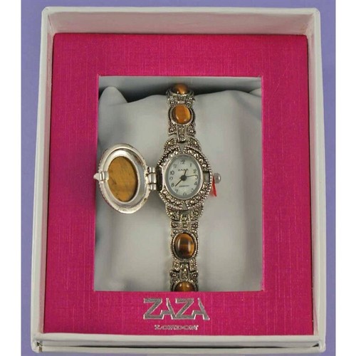 476 - Ladies Zaza Bracelet Watch
Boxed ladies Zaza bracelet watch with tigers eye stones