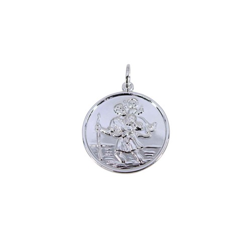 13D - terling Silver ST Christopher pendant. Perfect for personalised engraving on the back. Supplied on a... 