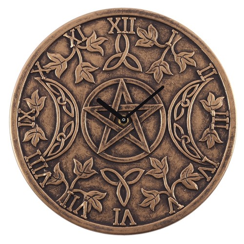 644 - TERRACOTTA TRIPLE MOON CLOCK BY LISA PARKER
H:30cm W:30cm D:3cm