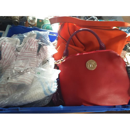 163 - Joblot of mixed clothes and woman's bags