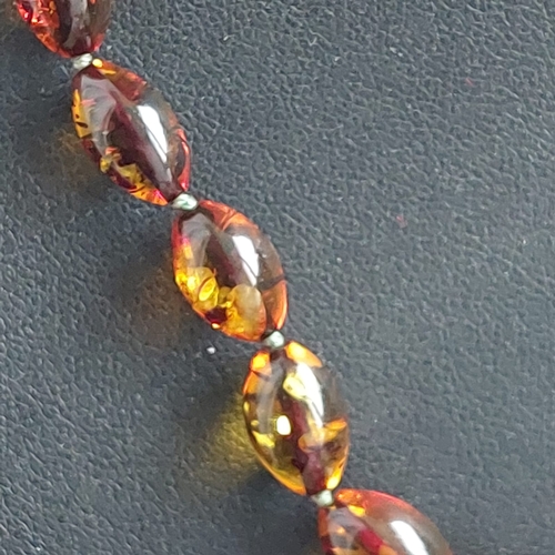 6S - genuine baltic amber stringed silver clasp