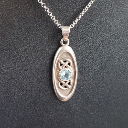 007 - sterling silver topaz necklace