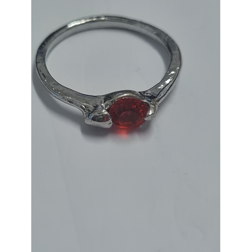 10A - Ladies ring with red stone