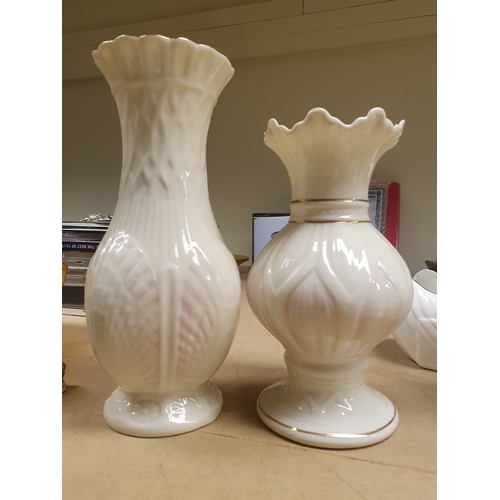 154 - Set of 2 Belleek Vases