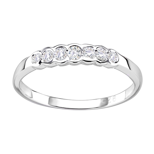 637 - Sterling Silver  7 Stone Eternity Ring