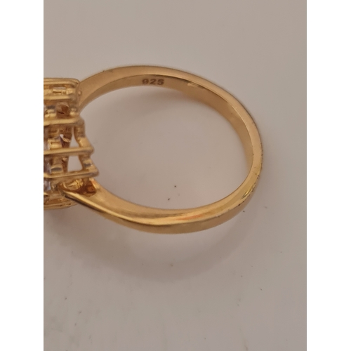 01B - New 9ct gold on silver 925 ring large stone