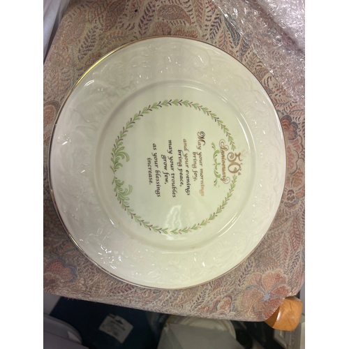 584 - Vintage belleek anniversary plate