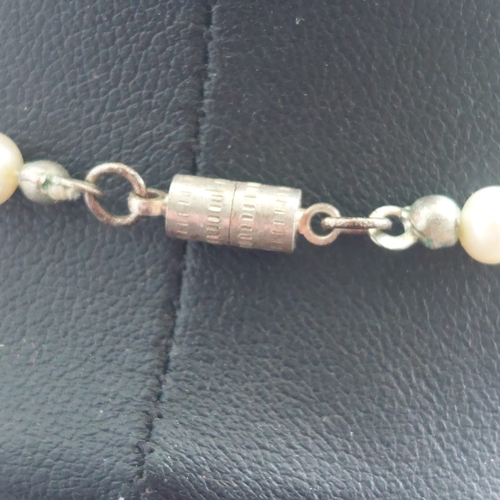 11F - A handmade pearl necklace from SILVERPICKLE made by B THOMSON approx 48cm long. Magnetic clasp.