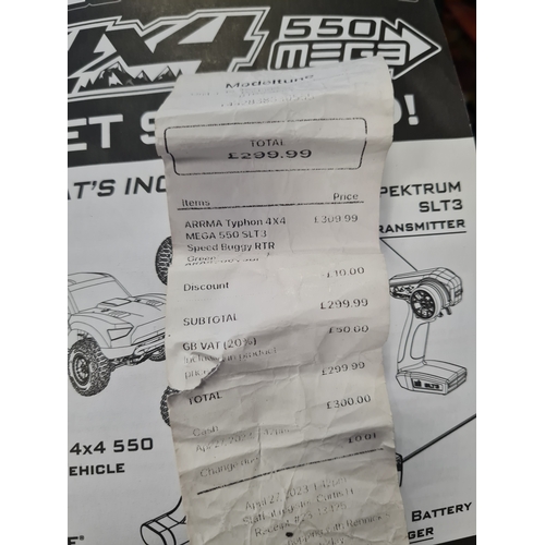 6J - Arrma typhoon 4 x 4 mega 550 slt3 speed buggy rtr working