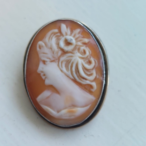 005 - Sterling silver cameo brooch