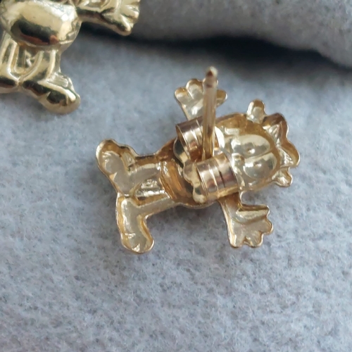 4C - 9ct gold garfield earrings