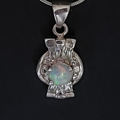 8G - .925 silver and opal necklace