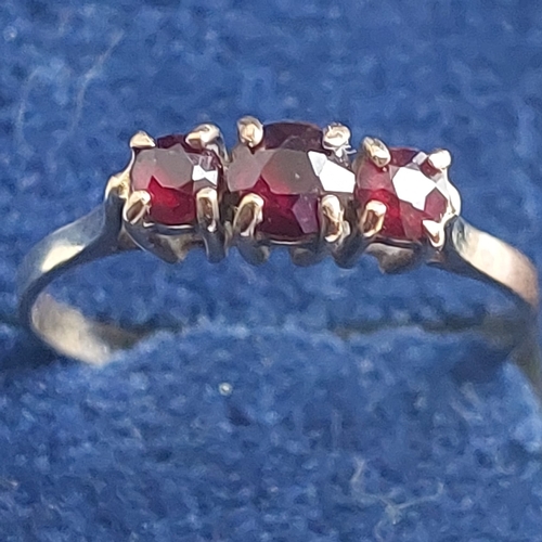 10Z - 9ct gold and Garnet ring size o