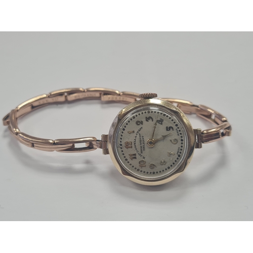 002J - Vintage 1920s 9ct gold  r mcdowell belfast watch madina 15 jewels  20g