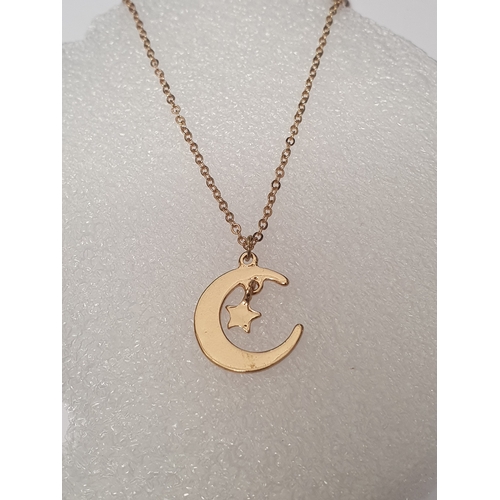 141 - Beautiful Moon & Star Pendant on chain