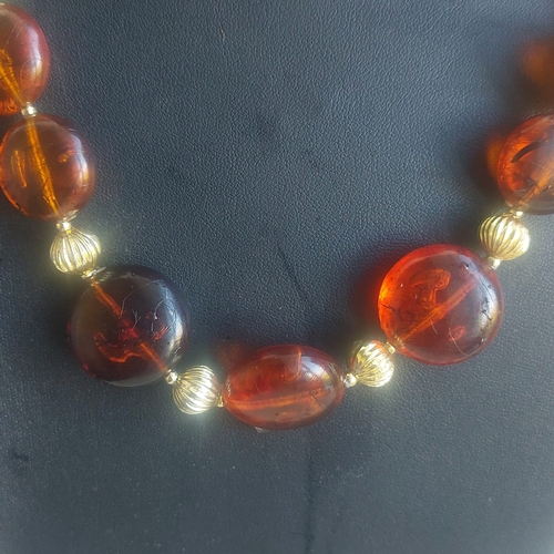 38H - Vintage stringed amber necklace