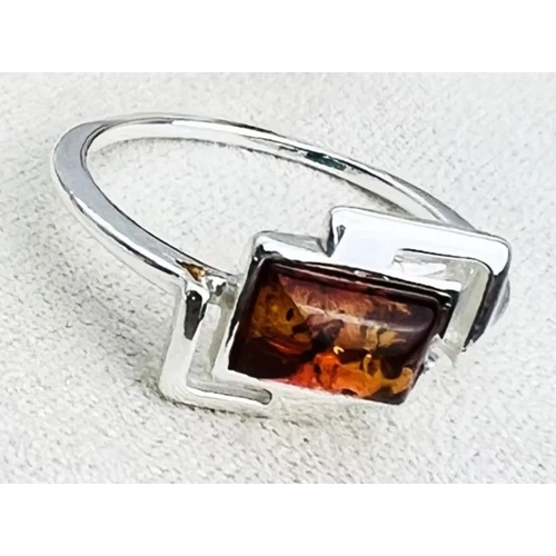 67D - Amber 925 Sterling Silver