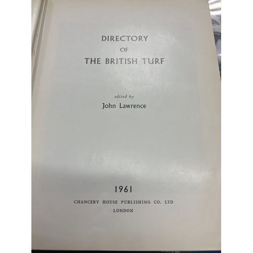 013U - Directory of the British Turf 1961 Horse Racing Trainers/Owners by John Lawrence