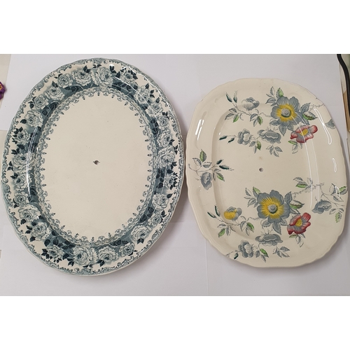 350 - 2 large Vintage Platters Wild Rose & Late Mayers