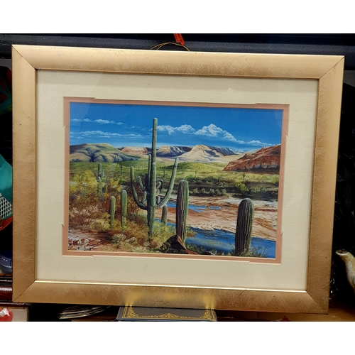 576 - Desert Themed Framed Picture