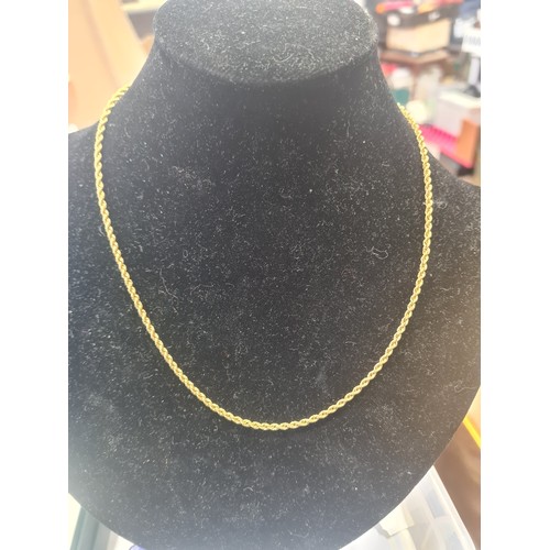 7P - 9ct  Gold Rope Chain Necklace