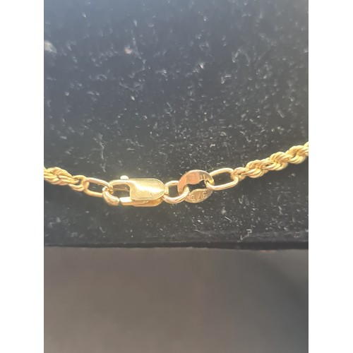 7P - 9ct  Gold Rope Chain Necklace