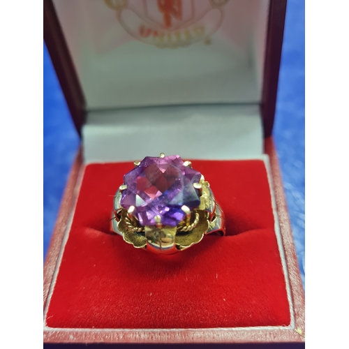 03O - 14 ct Russian gold ladies ring large stone