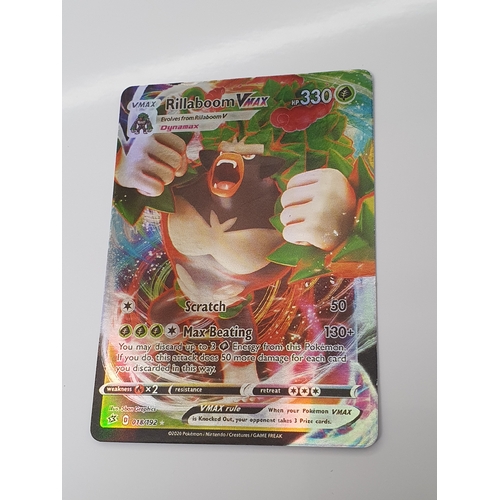 Pokemon vmax Holographic Rillaboom Collectors Card