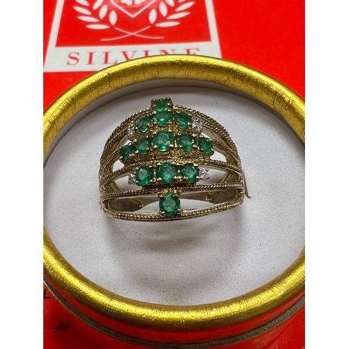 007S - Vintage 9ct & emerald ring