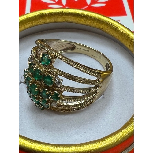 007S - Vintage 9ct & emerald ring