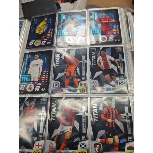 006Y - Large lot of match attack cards in folder