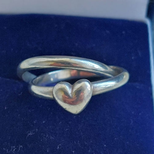 190 - Sterling silver double ring size L