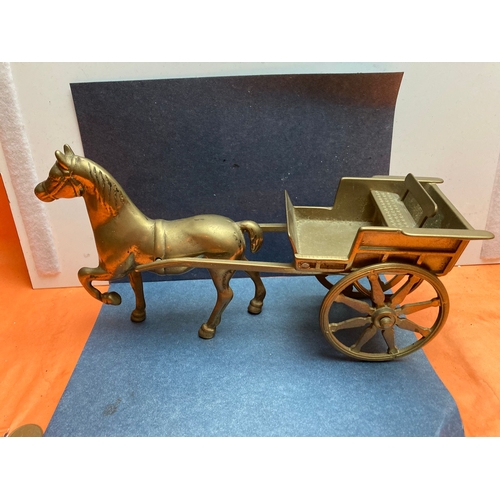 01Q - Large brass horse & cart