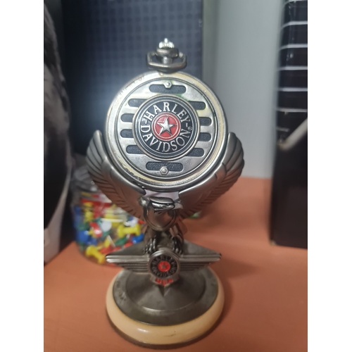 2U - Orginal harley Davidson pocket watch & stand