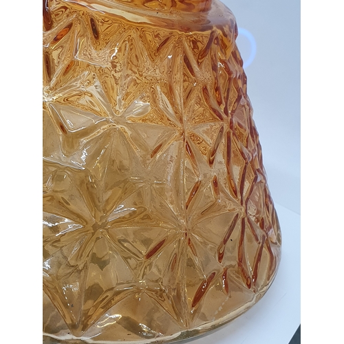 12Y - Large heavy vintage Amber coloured Glass Piece