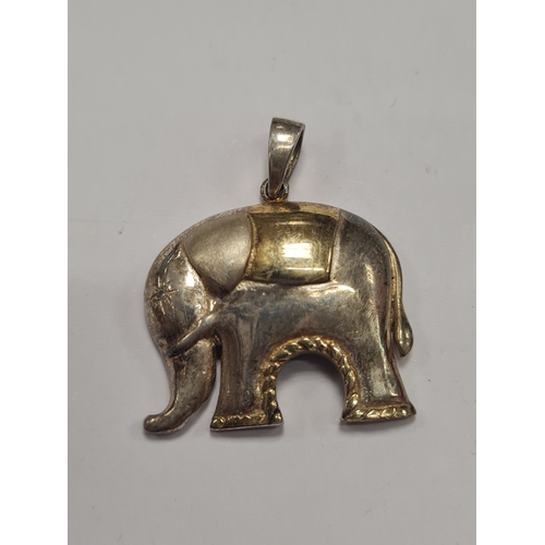 02 - Large 925 silver elephant pendant