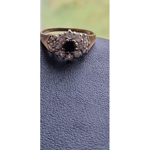 8H - 9ct gold sapphire and diamond