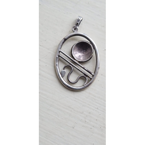 274 - Rennie Mackintosh style sterling silver pendant