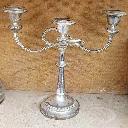 332 - Large Vintage triple candle holder