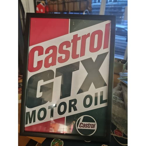 659 - Framed castrol oil picture