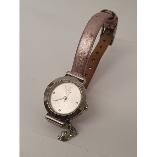 679 - Pink strap Playboy Watch with Charm