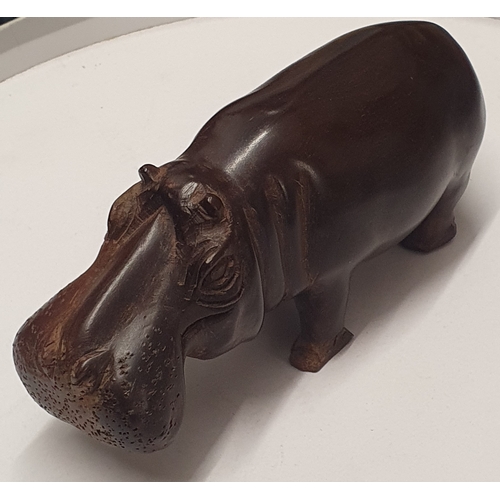 21G - Large Solid Wood Hippo Piece