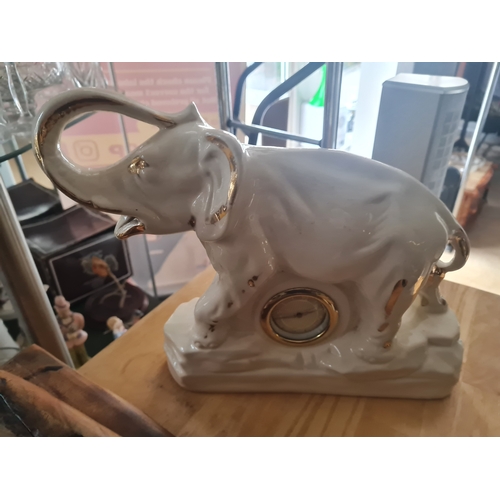 1H - Large vintage elephant clock