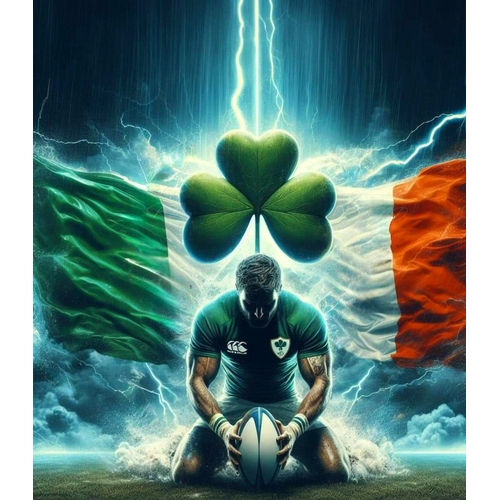 23G - A4 High Gloss Print In Protective sleeve and Cardboard Backing Ireland Rugby