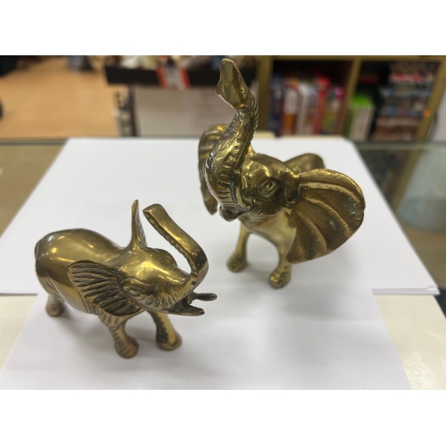 1A - Pair of large brass elephants